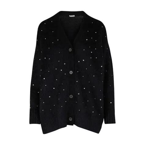 miu miu black cardigan|mohair cardigans for women.